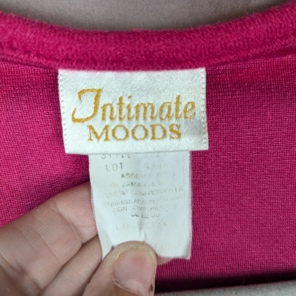 VINTAGE nightgown Intimate Moods in bright pink size large pockets and snaps - Picture 7 of 10